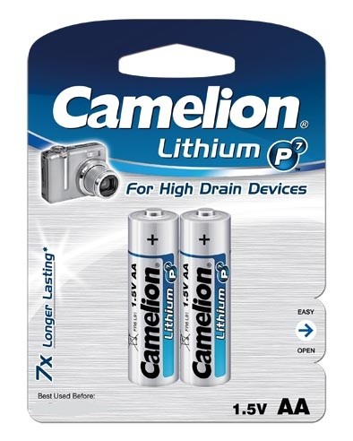 Camelion 2 piles batteries Lithium AA FR6 2900 mAh 1.2Volt