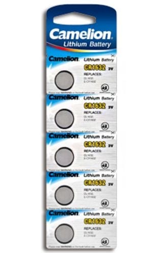 Blister de 5 piles boutons lithium CR2016 3V Camelion